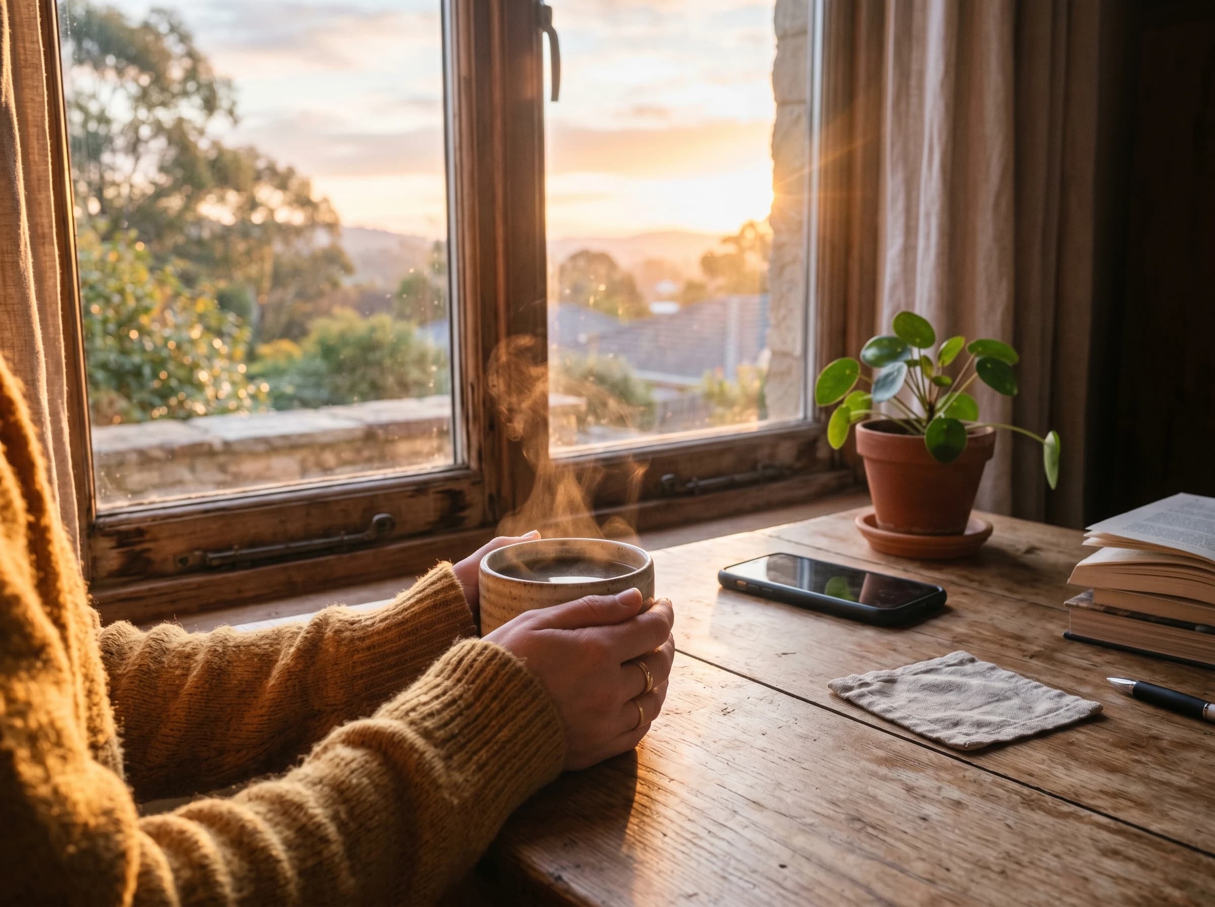 Morgendliche Achtsamkeitsroutine, die in den echten Alltag passt