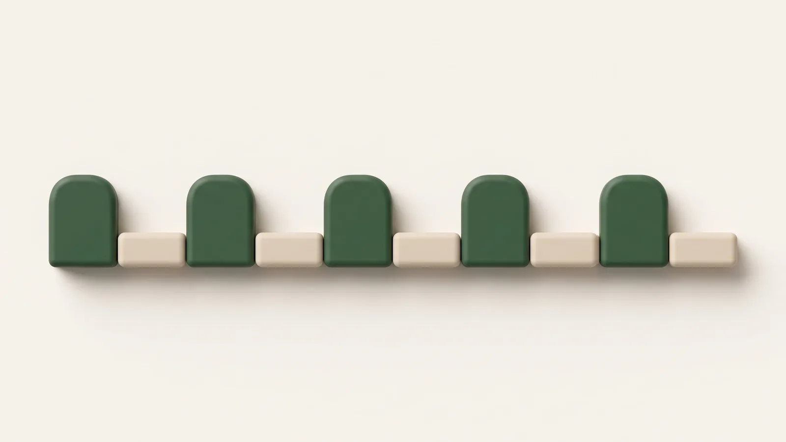 A repeating band of five tall and five short segments, showing alternating fast and easy walking intervals